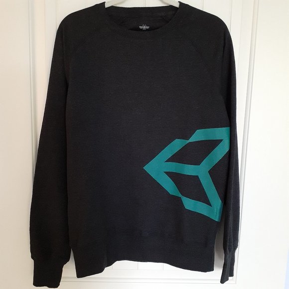 Pure Waste 100% Recycled Sweatshirt With Logo Charcoal Gray Size M - Picture 1 of 7